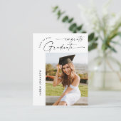 PHOTO モダン Graduation Party招待状 ポストカード (スタンド正面)