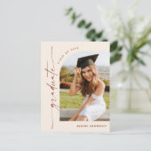 PHOTO モダン Graduation Party招待状 ポストカード (スタンド正面)