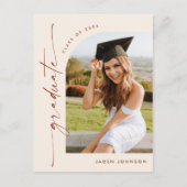 PHOTO モダン Graduation Party招待状 ポストカード (正面)
