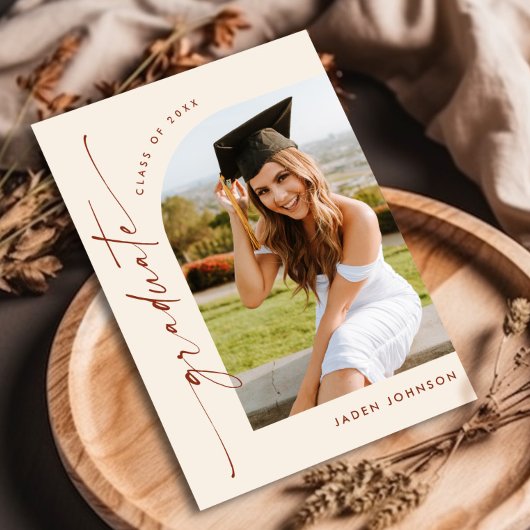 PHOTO モダン Graduation Party招待状 ポストカード