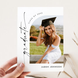 PHOTO モダン Graduation Party招待状 ポストカード