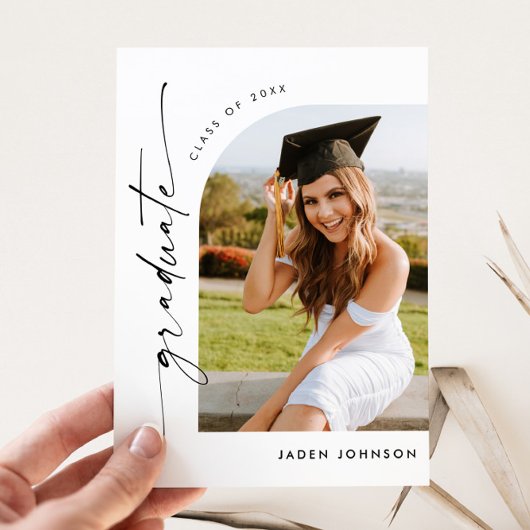 PHOTO モダン Graduation Party招待状 ポストカード