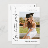 PHOTO モダン Graduation Party招待状 ポストカード (正面/裏面)