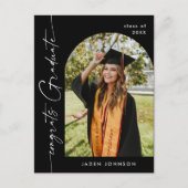 PHOTO モダン Graduation Party招待状 ポストカード (正面)