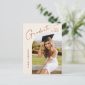 PHOTO モダン Graduation Party招待状 ポストカード (スタンド正面)