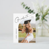 PHOTO モダン Graduation Party招待状 ポストカード (スタンド正面)