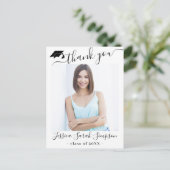PHOTO モダン Graduation Thank You Postcar ポストカード (スタンド正面)