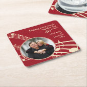 Photo モダン MUSIC 40th Rubyの結婚記念日 スクエアペーパーコースター (アングル)