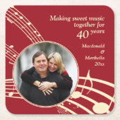 Photo モダン MUSIC 40th Rubyの結婚記念日 スクエアペーパーコースター (正面)