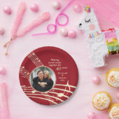 Photo モダン MUSIC 40th Rubyの結婚記念日 ペーパープレート (パーティー)