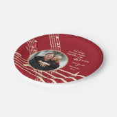 Photo モダン MUSIC 40th Rubyの結婚記念日 ペーパープレート (アングル)