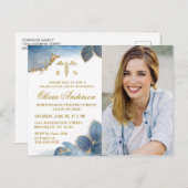 PHOTO モダン Nursing School卒業招待状 ポストカード (正面/裏面)