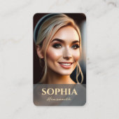 PHOTO モダン Social MediaロゴQRコード 名刺 (正面)