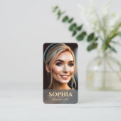 PHOTO モダン Social MediaロゴQRコード 名刺 (スタンド正面)