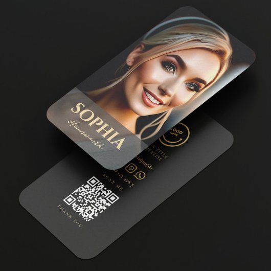 PHOTO モダン Social MediaロゴQRコード 名刺