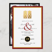 PHOTO 中国の Wedding Inviteアンパサンド 招待状 (正面/裏面)