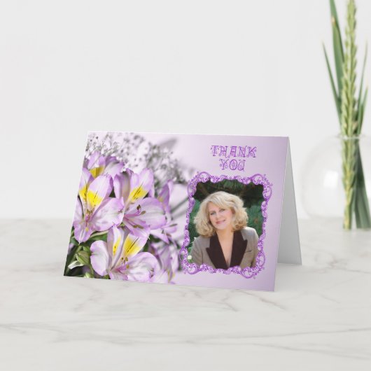 Photo 感謝してい you alstromeria lilies サンキューカード (正面)