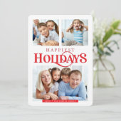PHOTO 数々のシンプルHappiestモダン Holidays red シーズンカード (スタンド正面)
