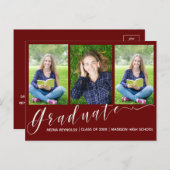 Photo 数々の Red 2024卒業発表 インビテーションポストカード (正面/裏面)