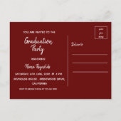 Photo 数々の Red 2024卒業発表 インビテーションポストカード (裏面)