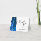 Photo 王室の Blue Agate Silver 結婚's Thank You カード (正面)