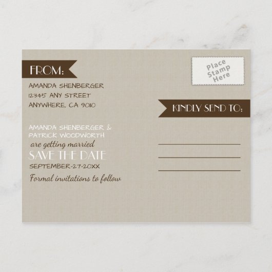 Photo 素朴 Mason Jar日付はがきを保存 案内ポストカード (裏面)