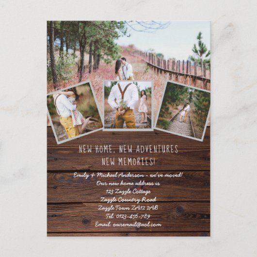 PHOTO 素朴 New Home住所の変更 ポストカード (正面)