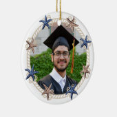 Photo 航海の Navy Blue White ストライプ Decisation セラミックオーナメント (右)