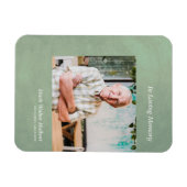 Photo 親愛 One Remember フェイク Green Metallic Effect マグネット (横)