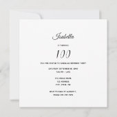 Photo 100th birthday party hello 100 招待状 (裏面)