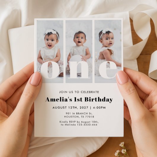 Photo 1st Birthday Invitation 招待状
