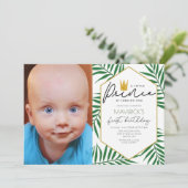 PHOTO - 1st Birthday Little Prince Leaf招待状 招待状 (スタンド正面)