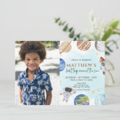 Photo 1st Birthday Party First Trip Around The Sun 招待状 (スタンド正面)