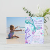 Photo 1st Birthday Under The Sea Mermaid Party 招待状 (スタンド正面)