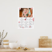 Photo 2026 Yearly Calendar Pretty Floral Poster ポスター (キッチン)
