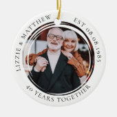 Photo 40 Years Wedding Anniversary Photo セラミックオーナメント (正面)