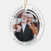 Photo 40 Years Wedding Anniversary Photo セラミックオーナメント (左)