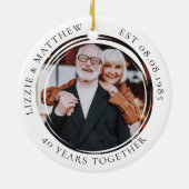 Photo 40 Years Wedding Anniversary Photo セラミックオーナメント (裏面)