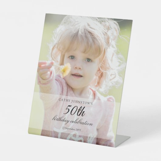 Photo 50th Birthday Tabletop 台座サイン (正面)