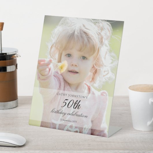 Photo 50th Birthday Tabletop 台座サイン (インサイチュ)