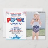 PHOTO - 7月4日の誕生日パーティーへの招待 招待状 (正面)