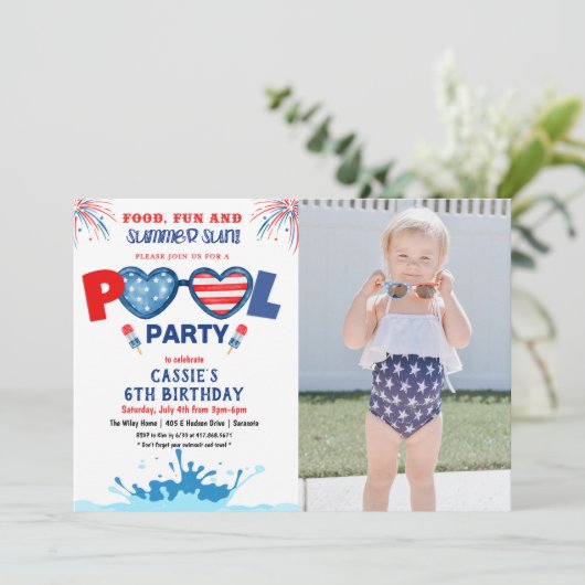 PHOTO - 7月4日の誕生日パーティーへの招待 招待状 (スタンド正面)