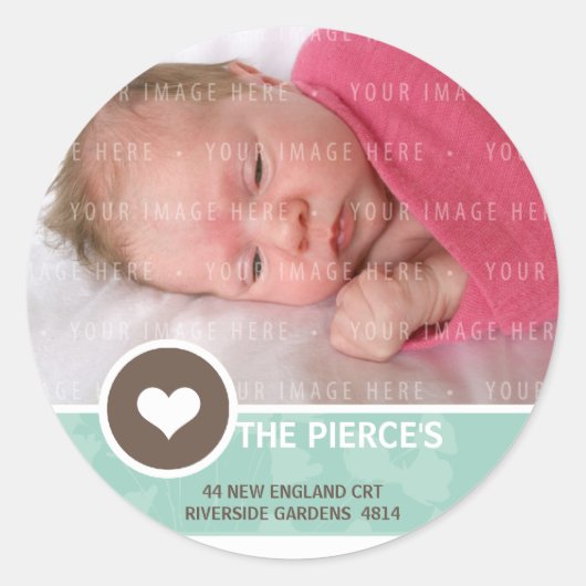 PHOTO ADDRESS SEALS :: heart spot 5 ラウンドシール (正面)