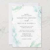Photo, Airy Blueターコイズ水色結婚の 招待状 (正面)