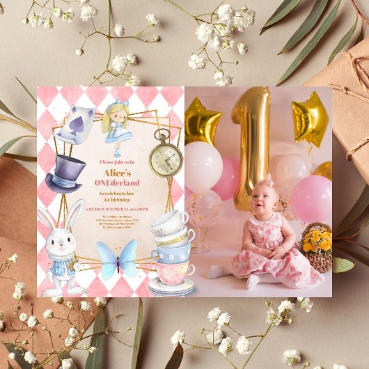 Photo Alice in One-derland 1st Birthday 招待状