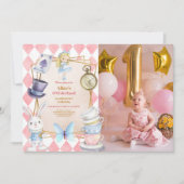 Photo Alice in One-derland 1st Birthday 招待状 (正面)