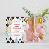 Photo Alice in Wonderland 1st Birthday Onederland 招待状 (スタンド正面)