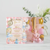 Photo Alice in Wonderland 1st Birthday Onederland 招待状 (スタンド正面)