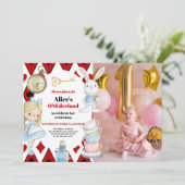 Photo Alice in Wonderland 1st Birthday Onederland 招待状 (スタンド正面)