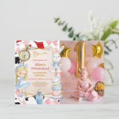 Photo Alice in Wonderland 1st Birthday Teaパーティー 招待状 (スタンド正面)